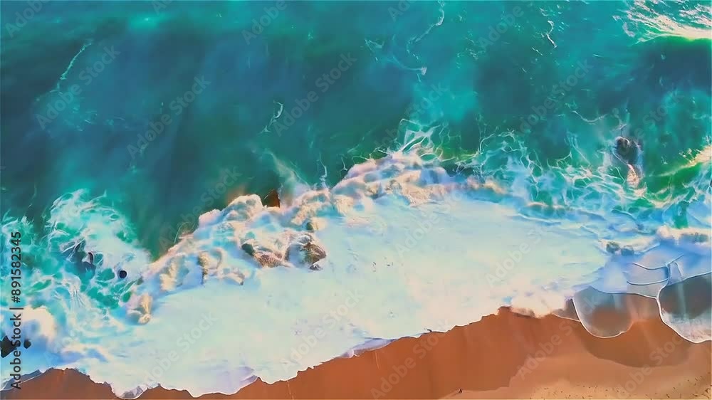 The ocean is calm and the waves are small. The water is blue and the sky is clear The ocean is calm and the waves are small. The water is blue and the sky is clear