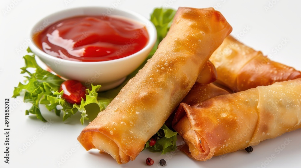 spring rolls white background spring rolls white background
