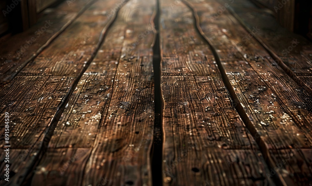 Textured wooden bridge surface