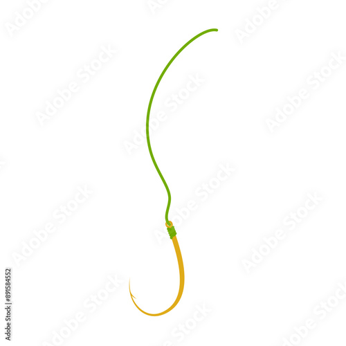 Fishing line with hook Illustration