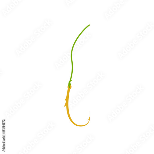 Fishing line with hook Illustration