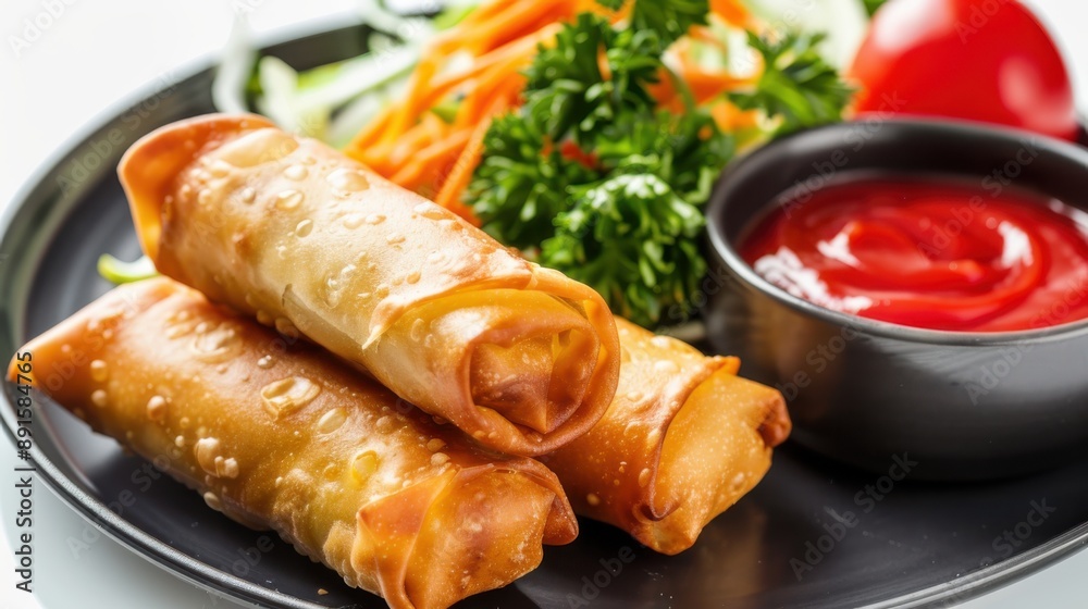 spring rolls white background spring rolls white background