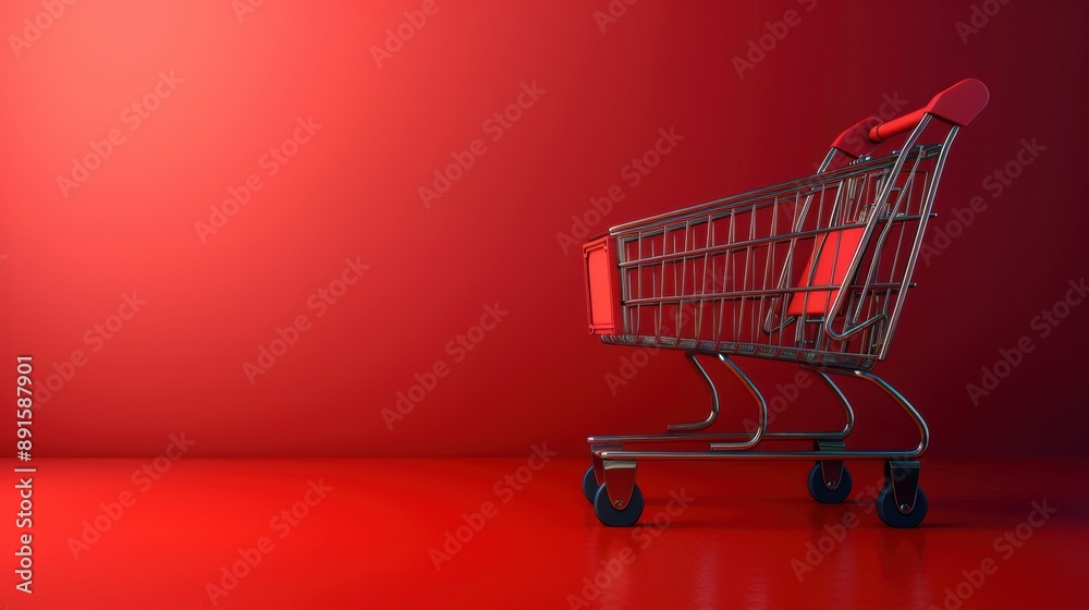 Modern 3D Shopping Concept with Versatile Design and Color Scheme on Isolated Background for Text Placement Modern 3D Shopping Concept with Versatile Design and Color Scheme on Isolated Background for Text Placement