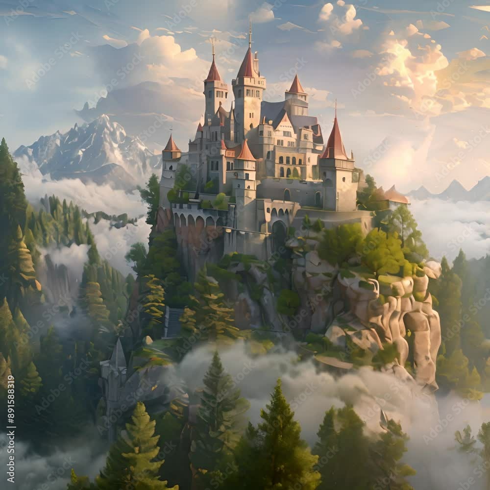 Enchanted Fairytale Castle Portrait, featuring majestic castles and dreamy landscapes, hyperrealistic 4K video. Enchanted Fairytale Castle Portrait, featuring majestic castles and dreamy landscapes, hyperrealistic 4K video.