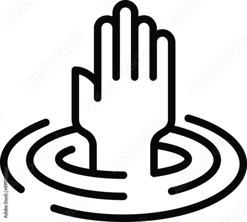 Suffocation caused by submersion in water.