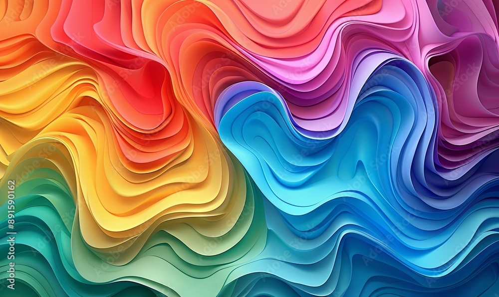 Wavy lines in a rainbow gradient Wavy lines in a rainbow gradient