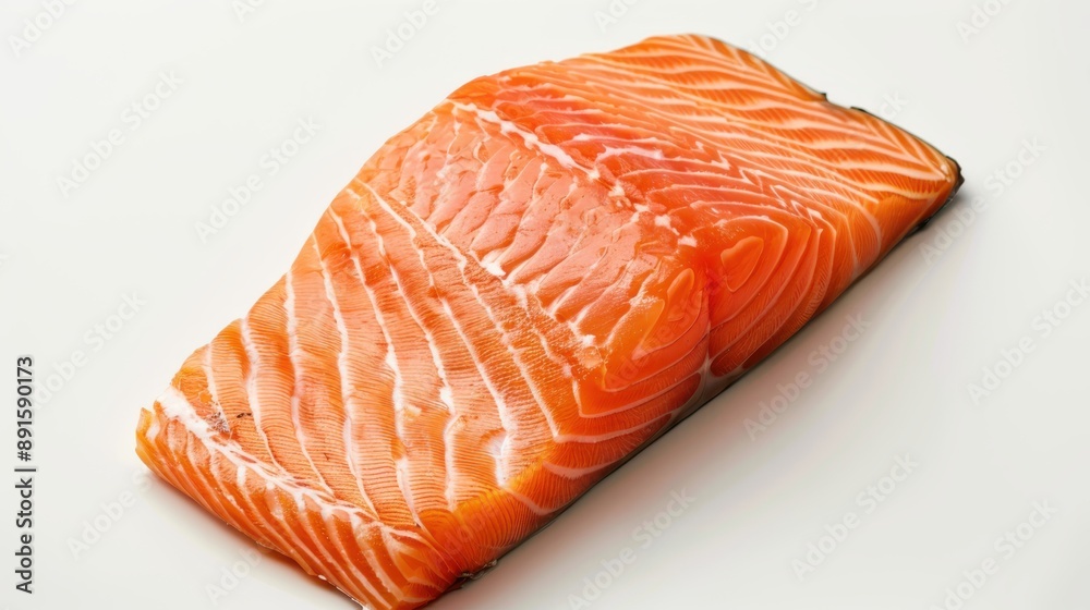Cooked salmon fillet on white background Cooked salmon fillet on white background