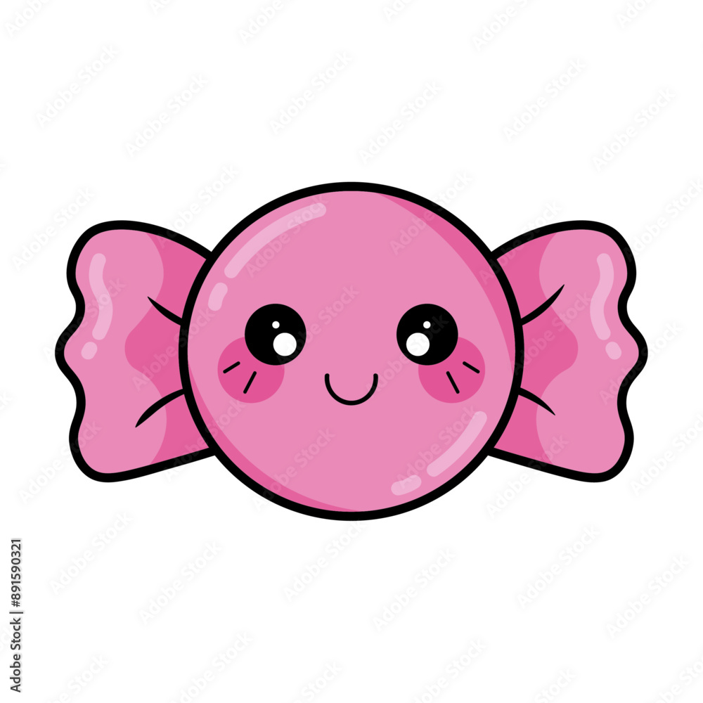 Naklejka premium kawaii pink candy
