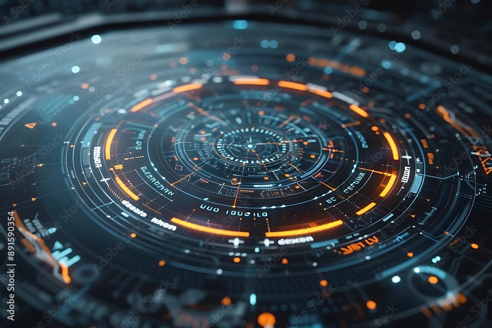 Futuristic Technology Interface 3D Illustration Futuristic Technology Interface 3D Illustration