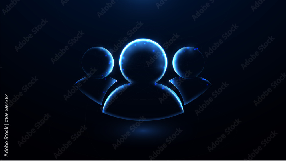People, Teamwork, Personal, Group, and Team icon. Glowing wireframe, linear, line and mesh illustration vector People, Teamwork, Personal, Group, and Team icon. Glowing wireframe, linear, line and mesh illustration vector