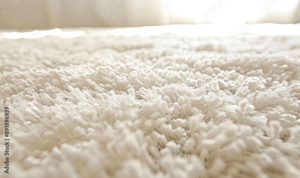 Textured white carpet
