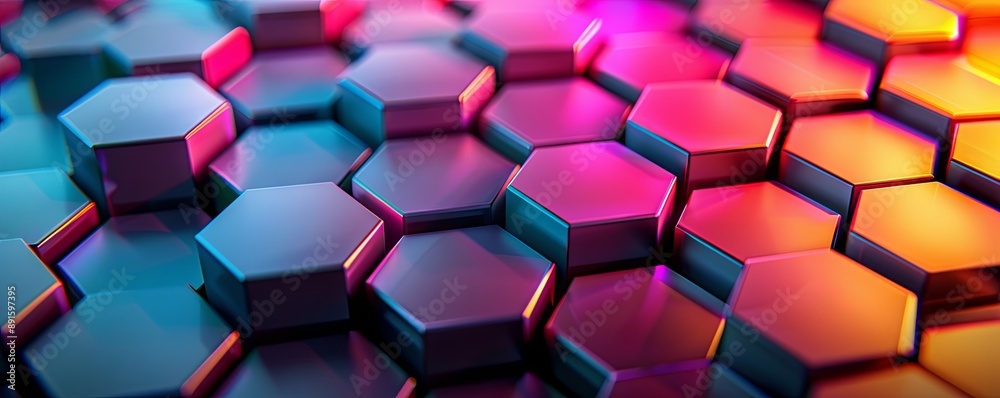 Vibrant overlapping hexagons Vibrant overlapping hexagons