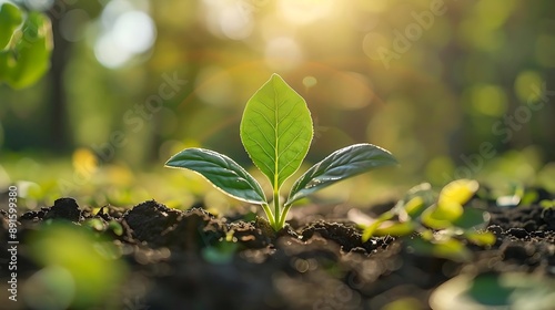 Wallpaper Mural Green Plant Sprout in Sunlight Photography Torontodigital.ca