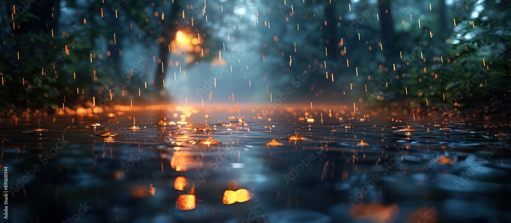 Fototapeta premium Raining in the Forest