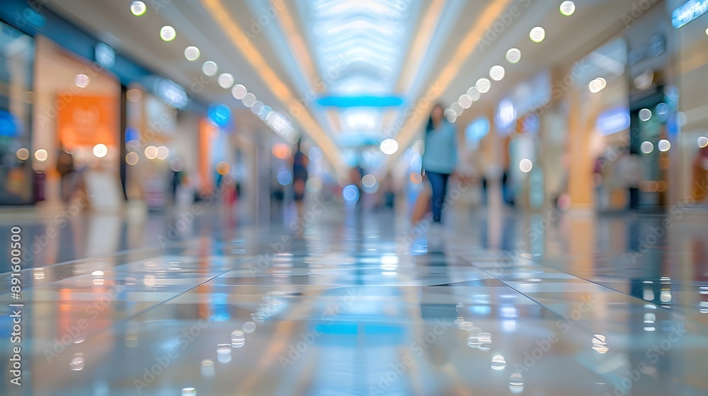 Blurred View of a Bustling Modern Shopping Mall in Doha,Qatar with Copy Space Blurred View of a Bustling Modern Shopping Mall in Doha,Qatar with Copy Space