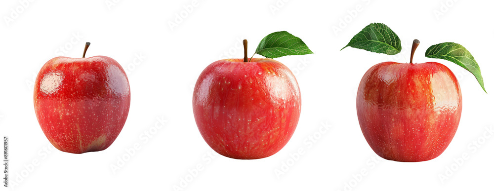 Fresh Red Apples Isolated on Transparent Background Fresh Red Apples Isolated on Transparent Background