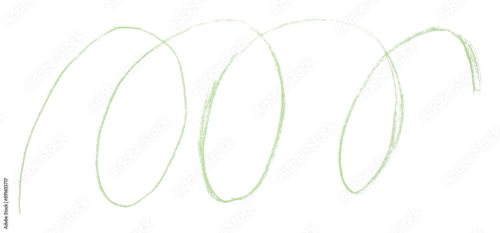 Obraz premium Green pencil strokes in simple style, isolated on transparent background.