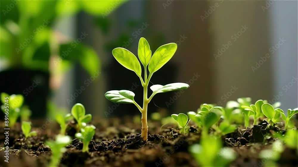 A bunch of green plants are growing in the dirt
