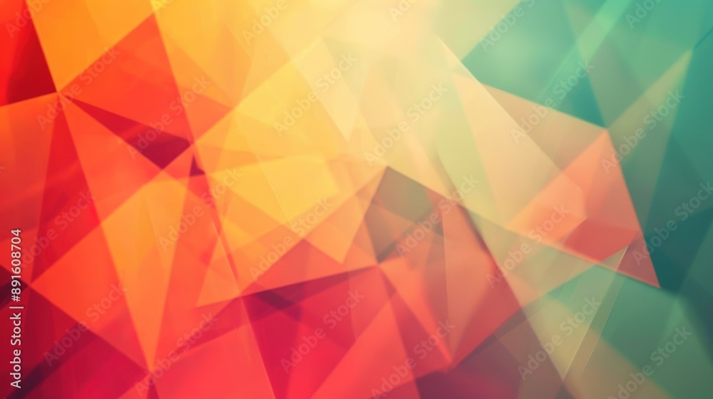 Obraz premium Abstract Geometric Pattern With Red, Orange, Yellow, and Green Colors