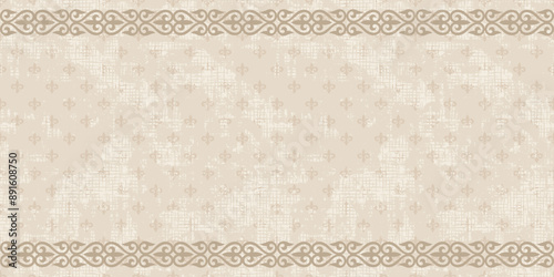 Ethnic background on the theme of Kazakh national ornament, frame, vector design	