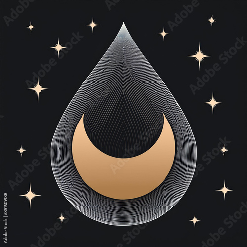drop with a half moon inside. Generative Ai