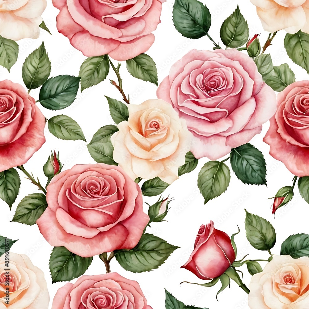 seamless floral pattern with roses
