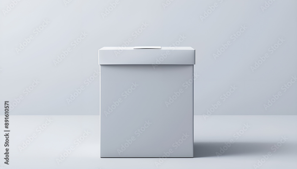 Ballot box with vote on light grey background. Election time Ballot box with vote on light grey background. Election time