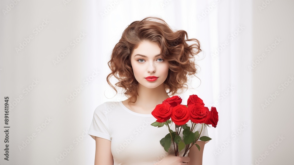 Elegant woman hand adorned with crimson roses, exudes timeless beauty and grace, embodying the delicate allure of romance and sophistication. Elegant woman hand adorned with crimson roses, exudes timeless beauty and grace, embodying the delicate allure of romance and sophistication.