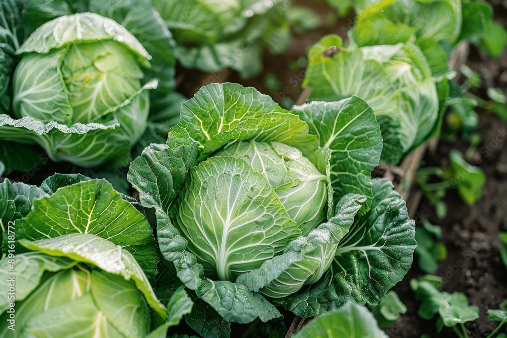 fresh beautiful cabbage farm, wet fresh beautiful cabbage farm, wet
