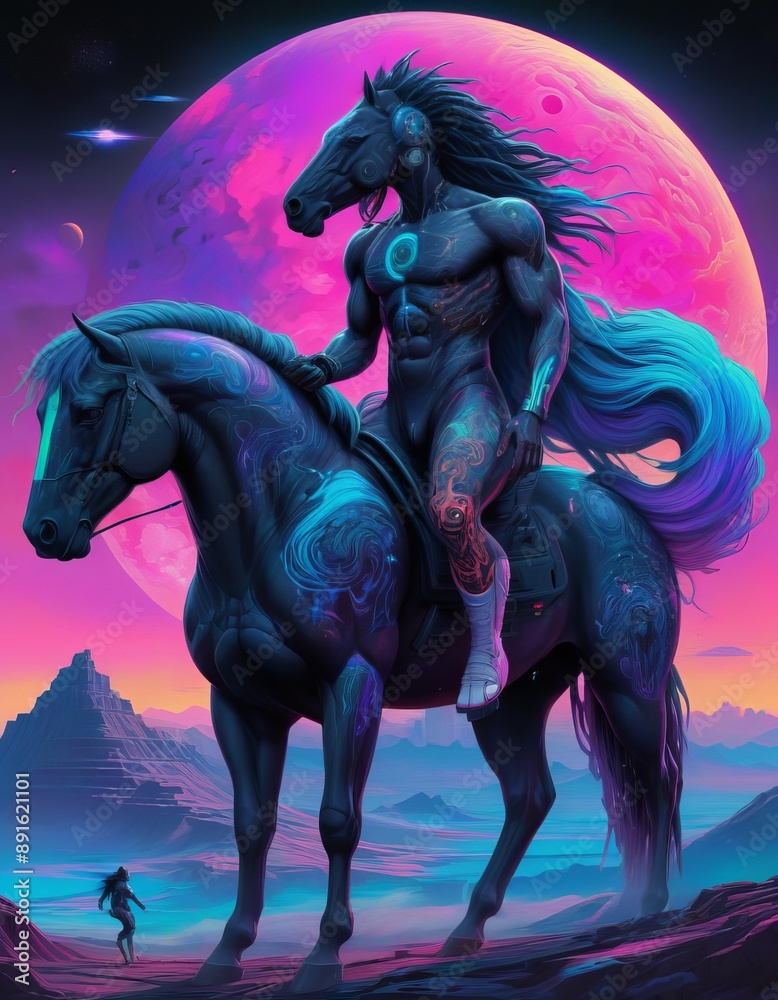Stunning Full-Body Portrait of a Pompous Half-Horse Hero Stunning Full-Body Portrait of a Pompous Half-Horse Hero