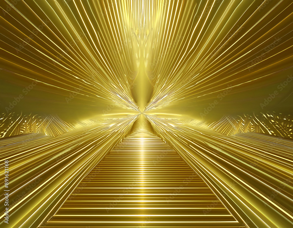 Obraz premium golden light rays geometric shapes