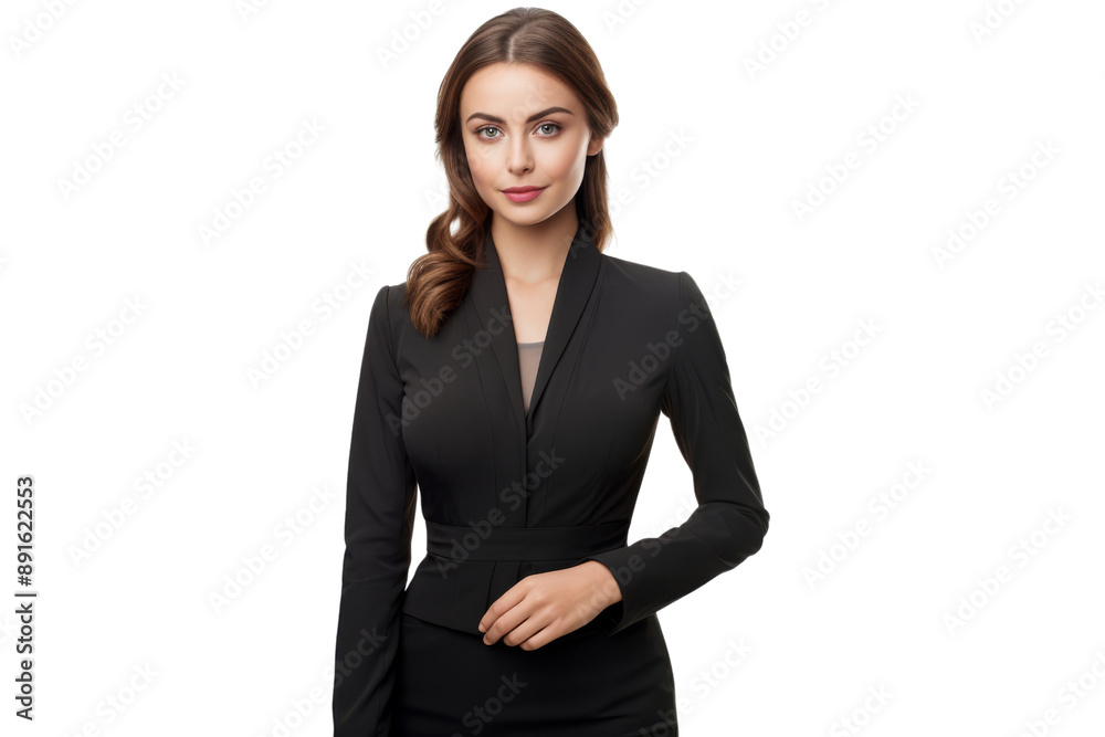 Businesswoman standing with arms crossed, confident expression, isolated on white background Businesswoman standing with arms crossed, confident expression, isolated on white background