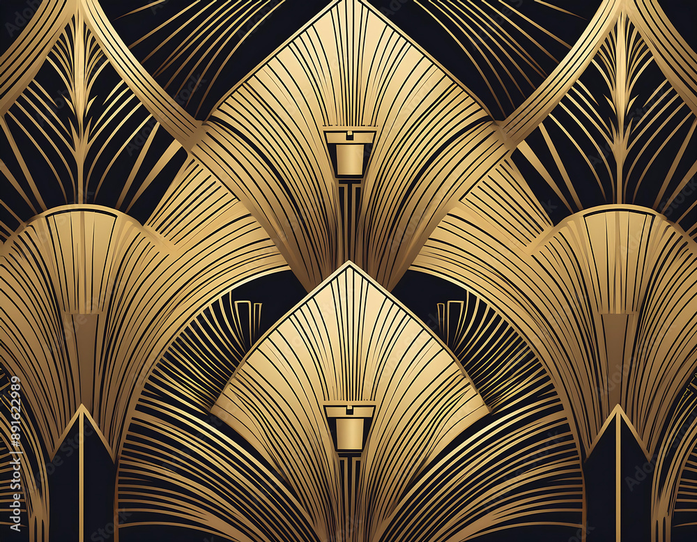 vector art deco pattern gold geometric shapes reminiscent gatsby style vector art deco pattern gold geometric shapes reminiscent gatsby style