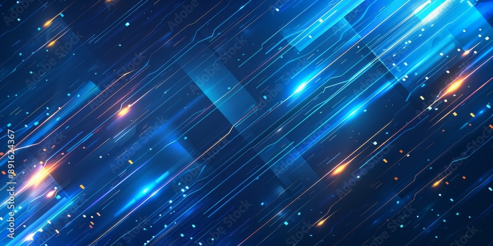 Dynamic abstract digital background with glowing lines and particles in blue tones, tech inspiration. Dynamic abstract digital background with glowing lines and particles in blue tones, tech inspiration.