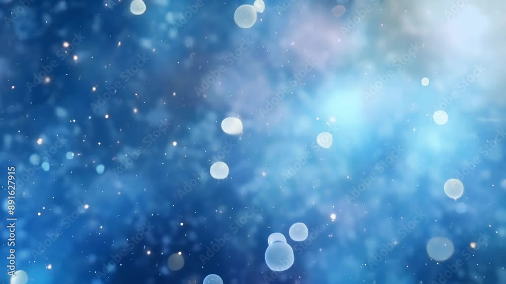 Winter blue background with falling snow