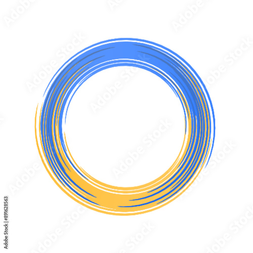 Colorful circle brush strokes