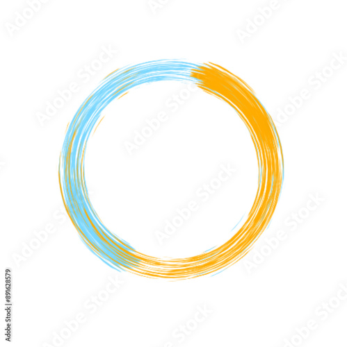 Colorful circle brush strokes