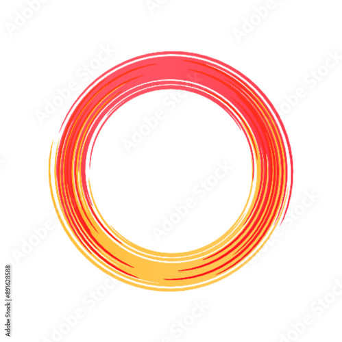Colorful circle brush strokes