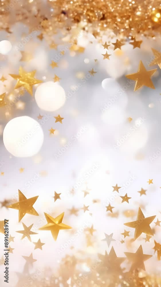 White New Year background with golden stars White New Year background with golden stars