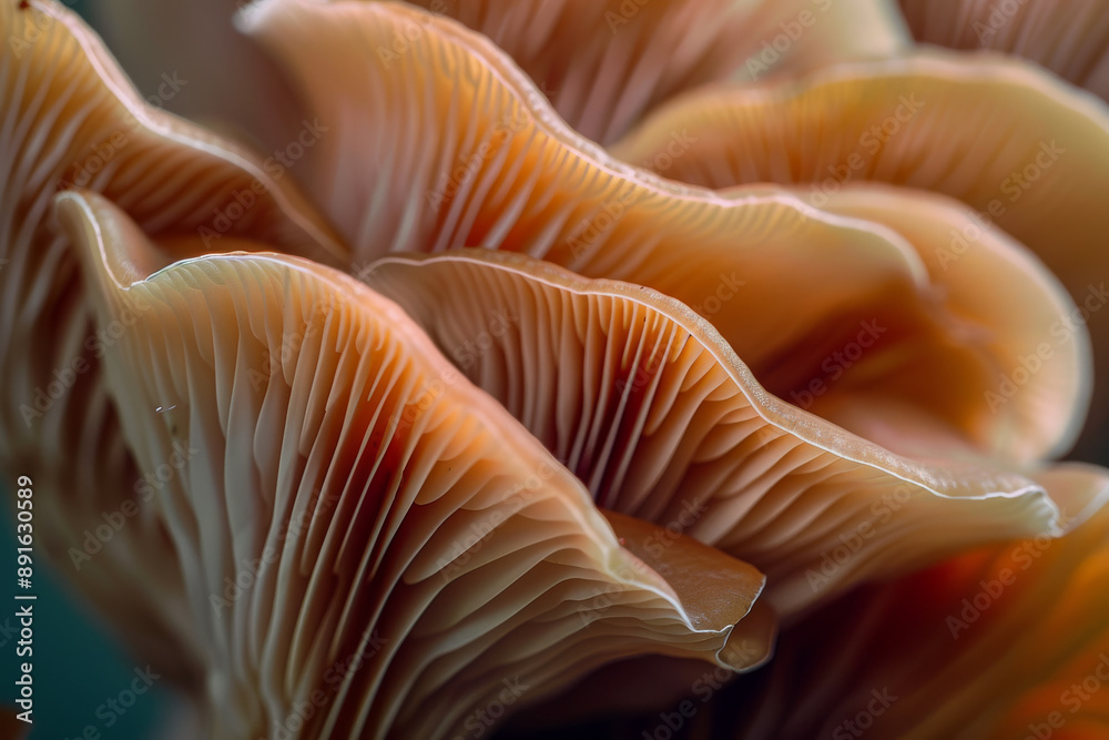 Detailed image of layered mushroom gills, showcasing the rich earthy tones and fascinating natural patterns that reveal nature’s intricate craftsmanship. Detailed image of layered mushroom gills, showcasing the rich earthy tones and fascinating natural patterns that reveal nature’s intricate craftsmanship.