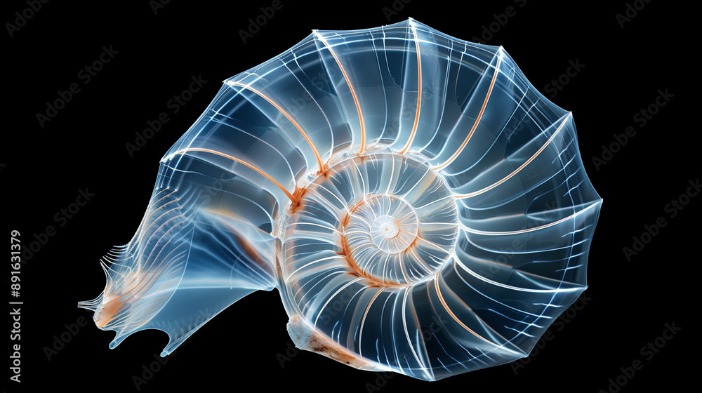 X-ray image of nautilus seashell