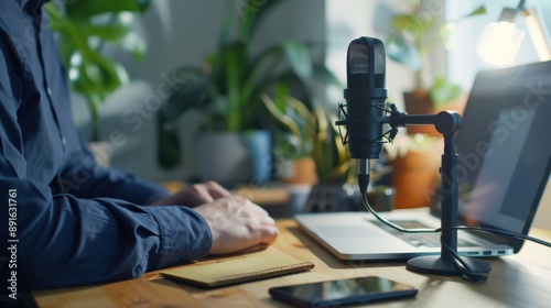 The podcast recording setup photo