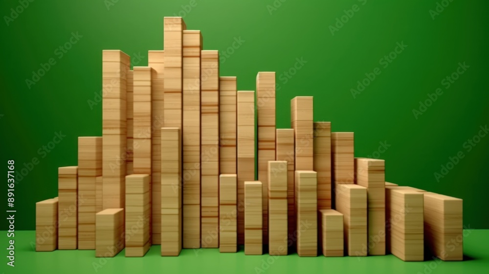 Abstract Wooden Structure on Green Background Abstract Wooden Structure on Green Background
