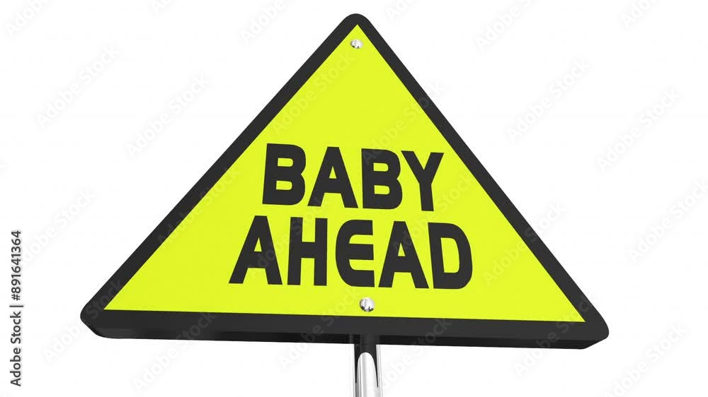 Baby Ahead Sign Pregnant Expecting Child Coming Soon Get Ready Prepare Childbirth 3d Animation Baby Ahead Sign Pregnant Expecting Child Coming Soon Get Ready Prepare Childbirth 3d Animation