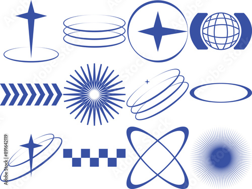 set of icons y2k