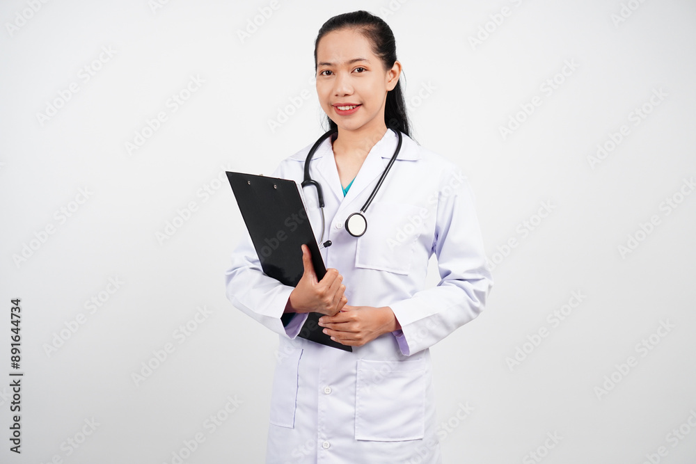 Female doctor bring clipboard isolated background Female doctor bring clipboard isolated background