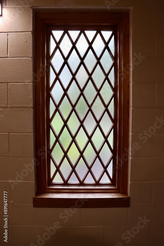 A close view of the window in a building.