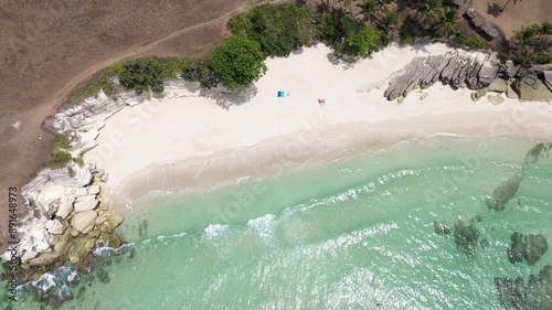 Aerial footage of Pantai Watu Bella beach in West Sumba Regency, East Nusa Tenggara, Indonesia photo