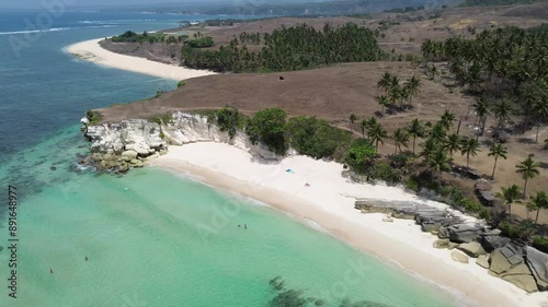 Aerial view of Pantai Watu Bella beach in West Sumba Regency, East Nusa Tenggara, Indonesia photo