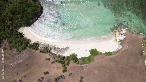 Top down drone footage of Pantai Watu Bella in West Sumba Regency, East Nusa Tenggara, Indonesia photo